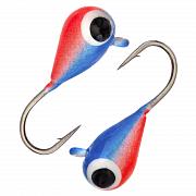 Капля с ушком d 3,0 мм, вес 0,44 гр, окраска малек, голубая-красная /10 шт/